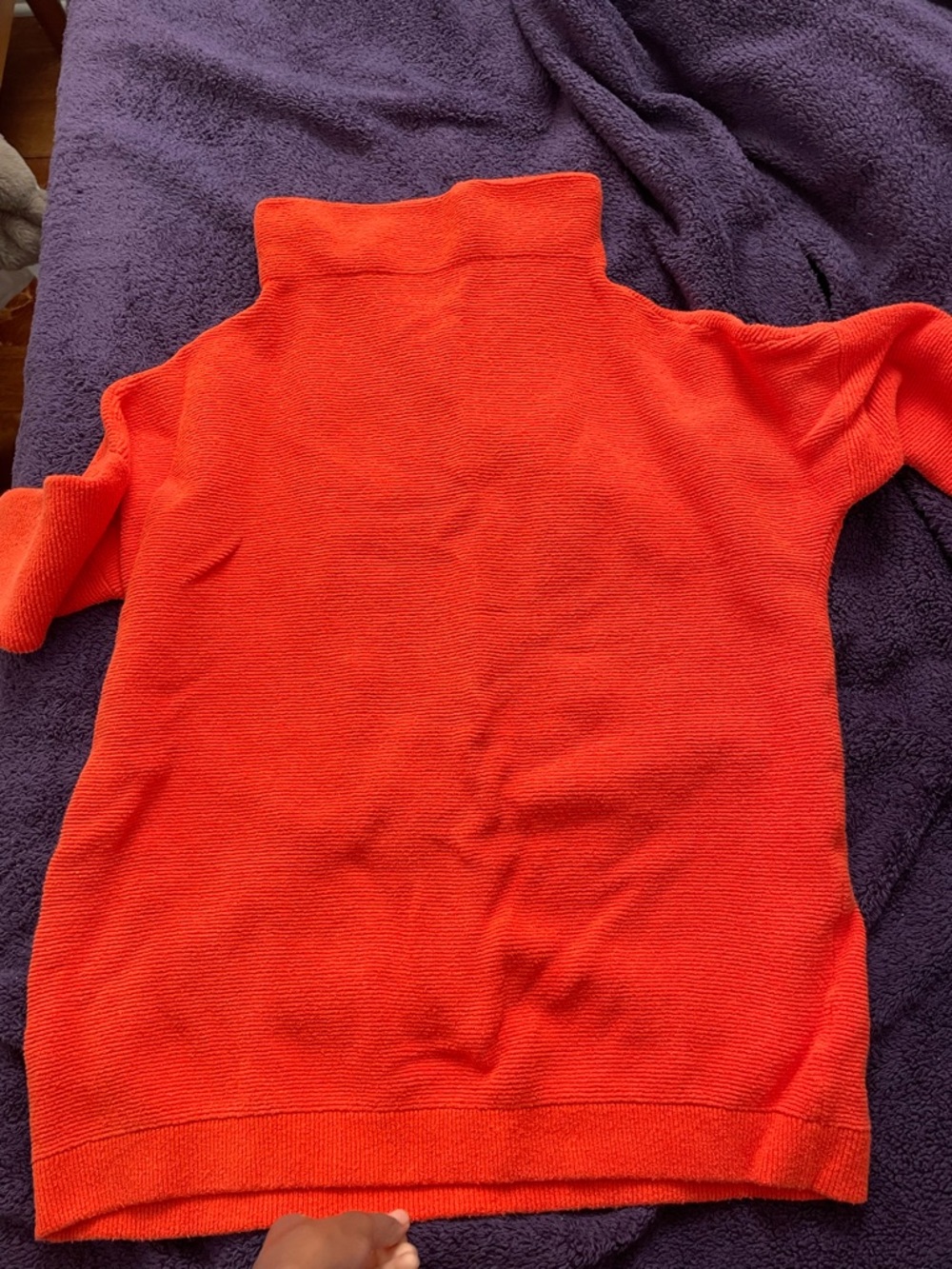 Free People Bright Orange Turtleneck Sweater